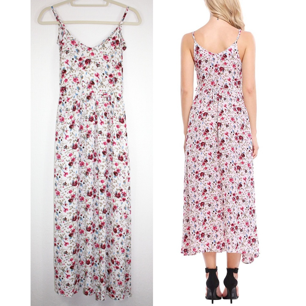 Ruffle Detail Faux Wrap Floral Maxi Dress NWT - Picture 3 of 8